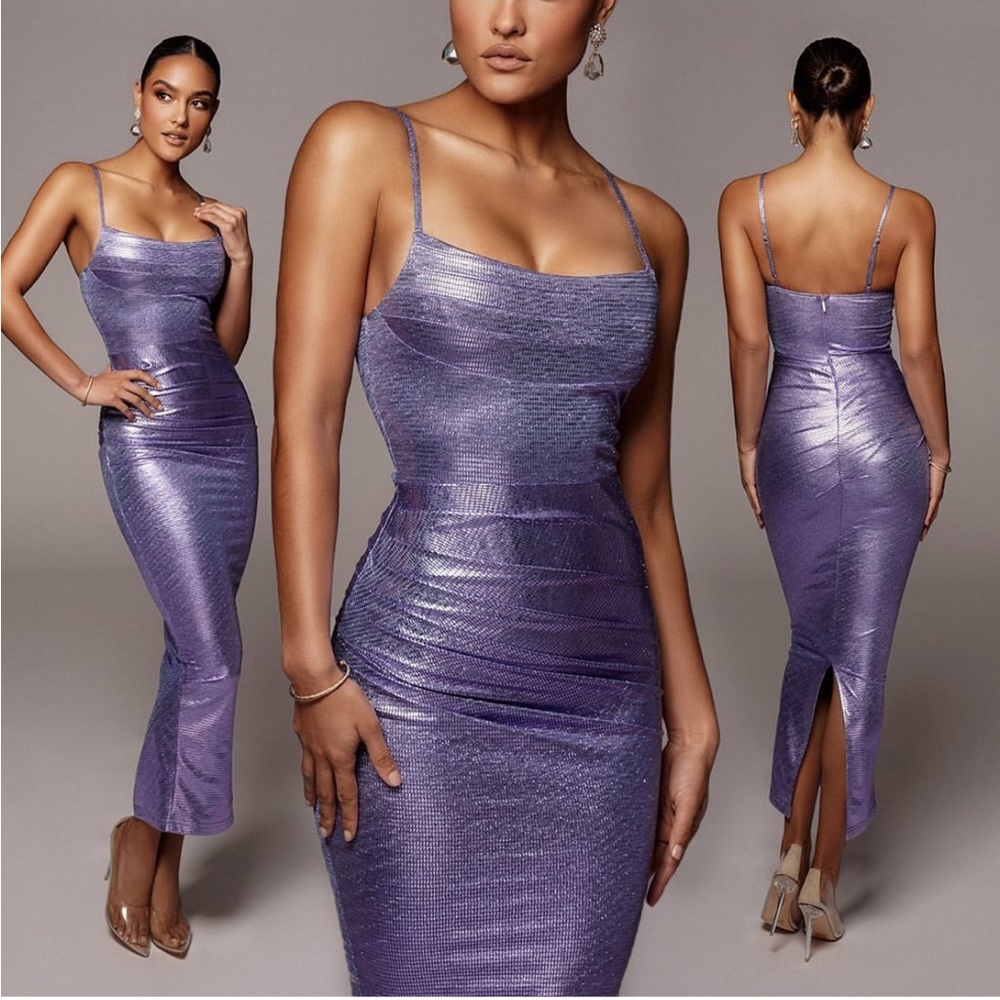 Jluxlabel Purple Rubi Cowl Neck Cocktail Dress
